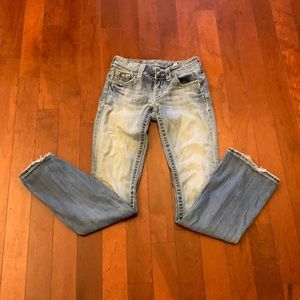 Miss Me Size 25 Distressed Lightwashed Bootcut Jeans